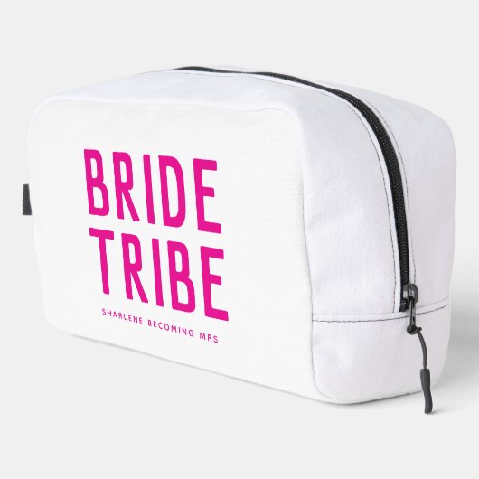 Roze Moderne Chic Bruid Stam Bruidsmeisje Cadeau Toilettasje (Rechterhoek)