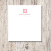 Roze moderne chic trendy monogram naam notitieblok