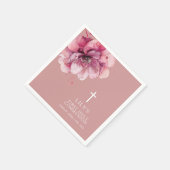 Roze Moderne Chic Waterverf Bloemen Heilige Commun Servet (Hoek)