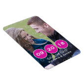 Roze Moderne Circles Foto opslaan Datum Magnet Magneet (Rechterzijde)