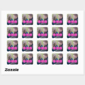Roze moderne cirkels Foto opslaan Datum Stickers (Vel)