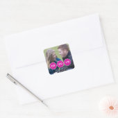 Roze moderne cirkels Foto opslaan Datum Stickers (Envelop)
