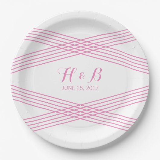 Roze moderne deco-Borden Papieren Bordje (Voorkant)