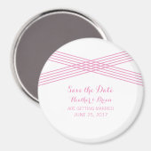 Roze Moderne Deco sparen de Magnet van de Datum (Voorkant / Achterkant)