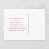 Roze Moderne Deco sparen het Briefkaart van de Dat (Achterkant)