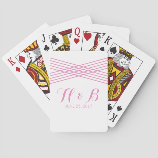 Roze moderne deco-speelkaarten speelkaarten (Achterkant)
