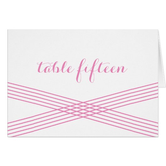 Roze Moderne Deco Table Number Kaart (Voorkant Horizontaal)