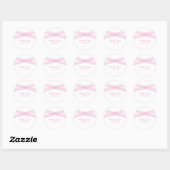 Roze moderne deco weddenschappen ronde sticker (Vel)