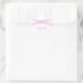 Roze moderne deco weddenschappen ronde sticker (Tas)