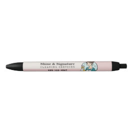 Roze Moderne Dienst Schoonmaakdiensten Zwarte Inkt Pen