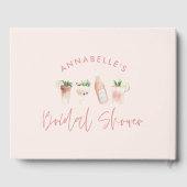 Roze, moderne drinken vrijgezellenfeest gastenboek (Achterkant)