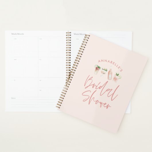 Roze, moderne drinken vrijgezellenfeest planner (Display)