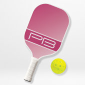 Roze, moderne dubbele Initialen gradiënt Pickleball Paddle