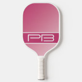 Roze, moderne dubbele Initialen gradiënt Pickleball Paddle (Voorkant)