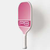 Roze, moderne dubbele Initialen gradiënt Pickleball Paddle (Links)
