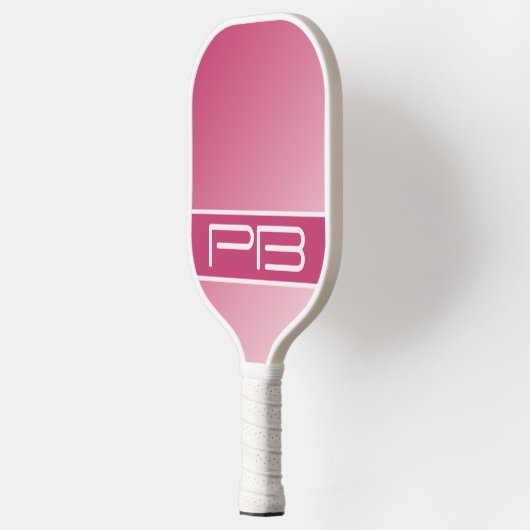 Roze, moderne dubbele Initialen gradiënt Pickleball Paddle (Links)