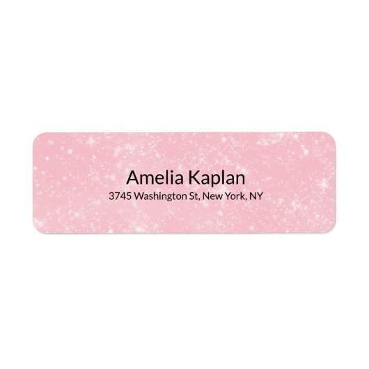 Roze Moderne Duidelijke Minimalistische Profession Etiket (Voorkant)