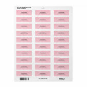Roze Moderne Duidelijke Minimalistische Profession Etiket (Full Sheet)