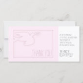 Roze Moderne Duif Baby Aangepaste Condoleance Dank Bedankkaart (Voorkant)