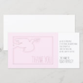 Roze Moderne Duif Baby Aangepaste Condoleance Dank Bedankkaart (Voorkant / Achterkant)