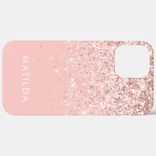 Roze, moderne, eenvoudige vrouwelijke glitter-stra Case-Mate iPhone case (Achterkant (horizontaal))