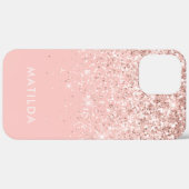 Roze, moderne, eenvoudige vrouwelijke glitter-stra Case-Mate iPhone case (Achterkant / Rechts)