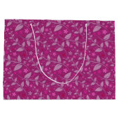 Roze moderne elegante bloemkool groot cadeauzakje (Achterkant)