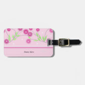 Roze moderne Floral Bagagelabel (Voorkant horizontaal)