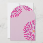 Roze moderne Floral Chrysanthemum Wedding Kaart (Achterkant)