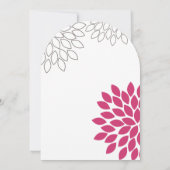 Roze moderne Floral Chrysanthemum Wedding Kaart (Achterkant)
