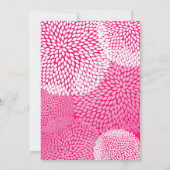 Roze moderne Floral Romantic Wedding Invites Kaart (Achterkant)