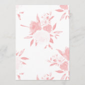 Roze Moderne Floral Waterverf Baby shower Kaart (Achterkant)