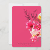 Roze moderne florale abstracte huwelijksuitnodigin kaart (Achterkant)