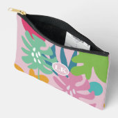 Roze moderne florale tropische natuur girly boho etui (Open)