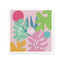 Roze moderne florale tropische natuur girly boho