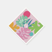 Roze moderne florale tropische natuur girly boho servet (Hoek)