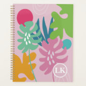 Roze moderne flortropische natuur girale planner (Voorkant)