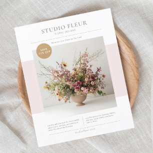 Roze   Moderne Foto Bloemen Zakelijke Marketing Flyer