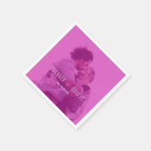 Roze Moderne Foto Bruiloft Servet (Hoek)