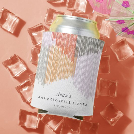 Roze Moderne Franje Bachelorette Feest Blikjeskoeler