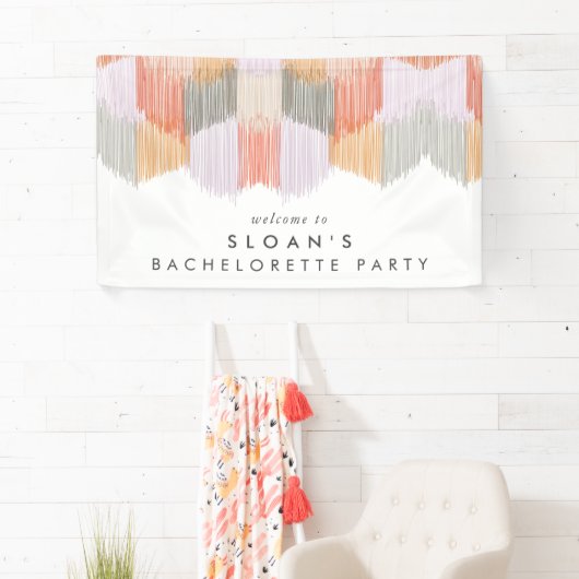 Roze Moderne Franje Bachelorette-feest Spandoek (Insitu)