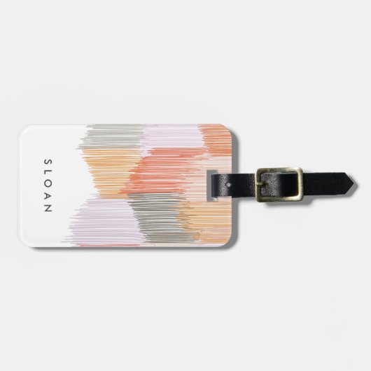 Roze Moderne Franje Bagagelabel (Voorkant horizontaal)