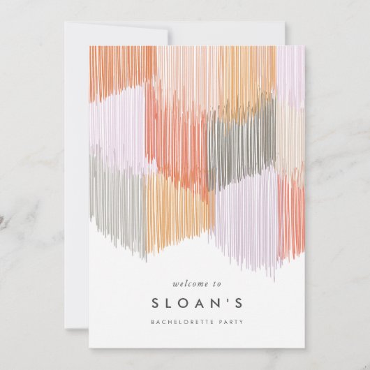 Roze Moderne Fringe Bachelorette Party Route Save The Date (Voorkant)