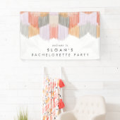 Roze Moderne Fringe Bachelorette Party Spandoek (Insitu)
