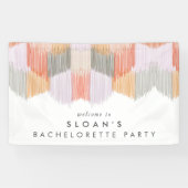 Roze Moderne Fringe Bachelorette Party Spandoek (Horizontaal)
