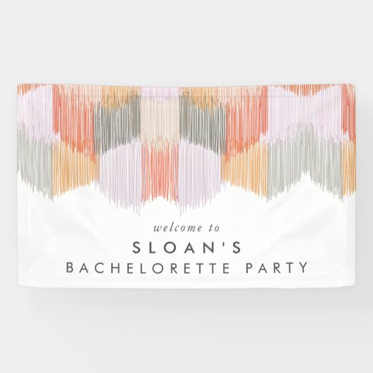 Roze Moderne Fringe Bachelorette Party Spandoek (Horizontaal)