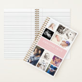 Roze moderne galerij Tien Baby Foto collage Notitieboek (Binnen)