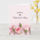 Roze Moderne Gelukkige Valentijnsdag  Kaart (Gele Bloem)