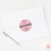 Roze Moderne Geometrisch Dank u Ronde Sticker (Envelop)