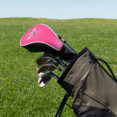  roze moderne gepersonaliseerde naam en initiaal golfheadcover (Insitu)